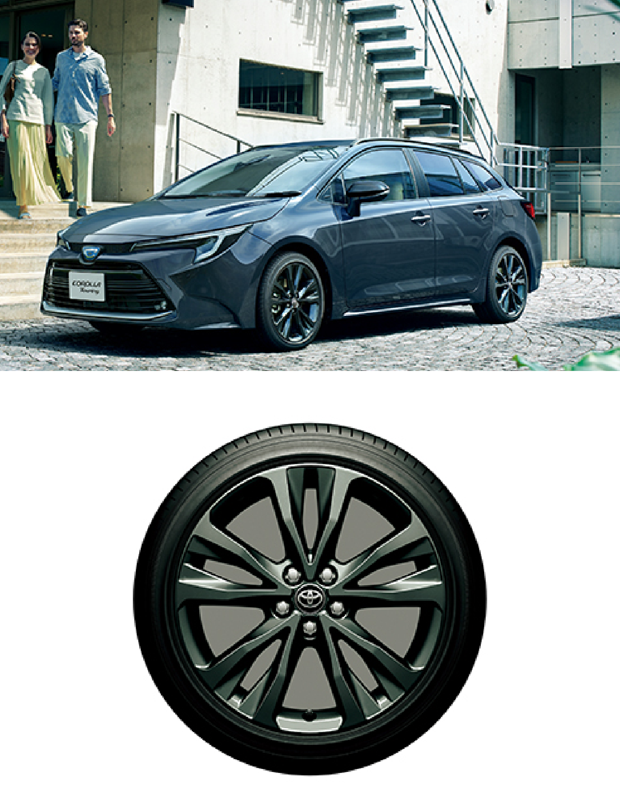 215/45R17タイヤ＆17×7 1/2 Jアルミホイール（ダークグレーメタリック塗装/センターオーナメント付）