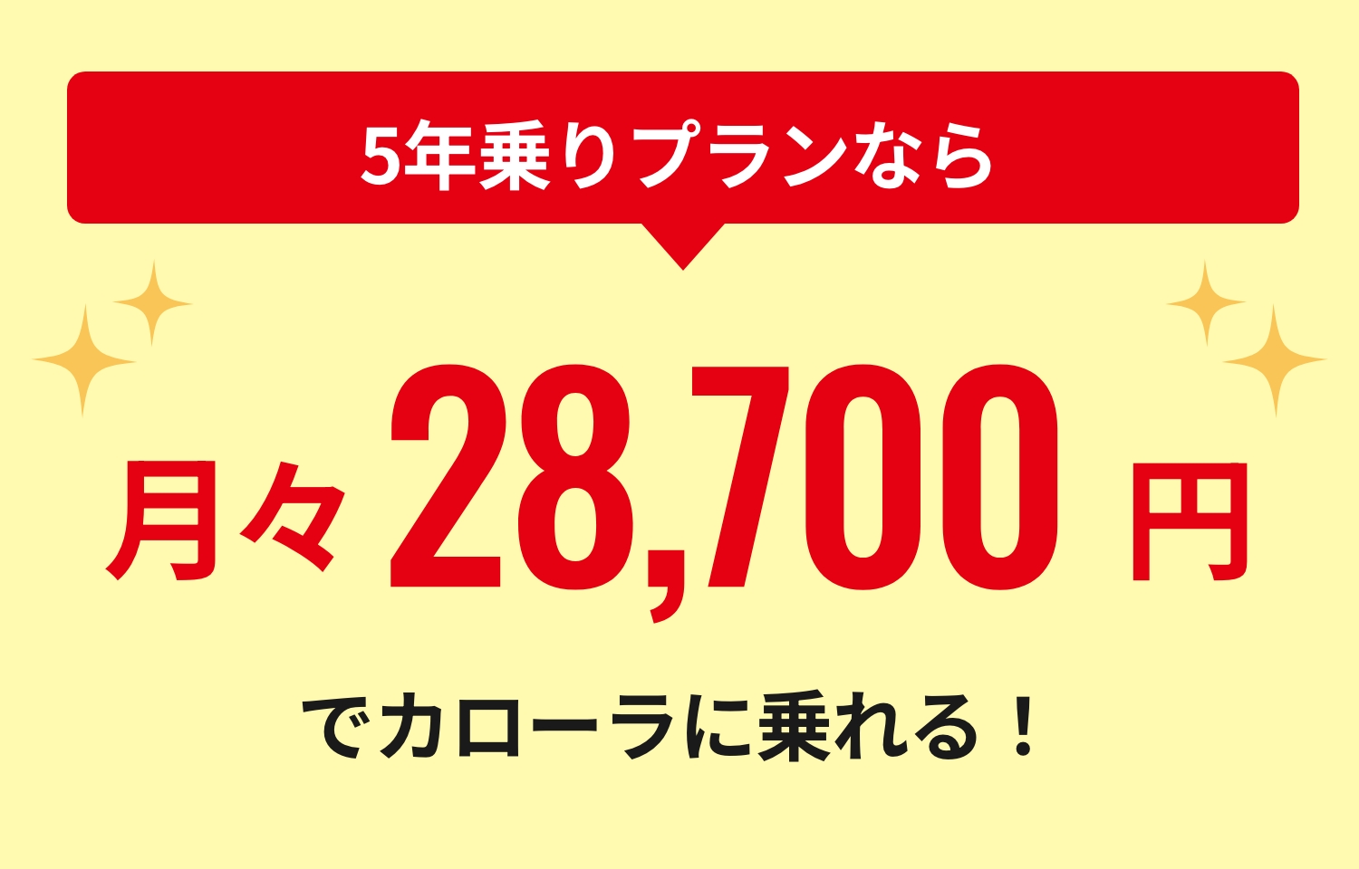 5年乗りプランなら月々28,700円でカローラに乗れる！