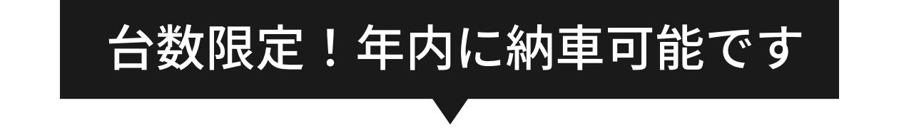 台数限定！年内に納車可能です